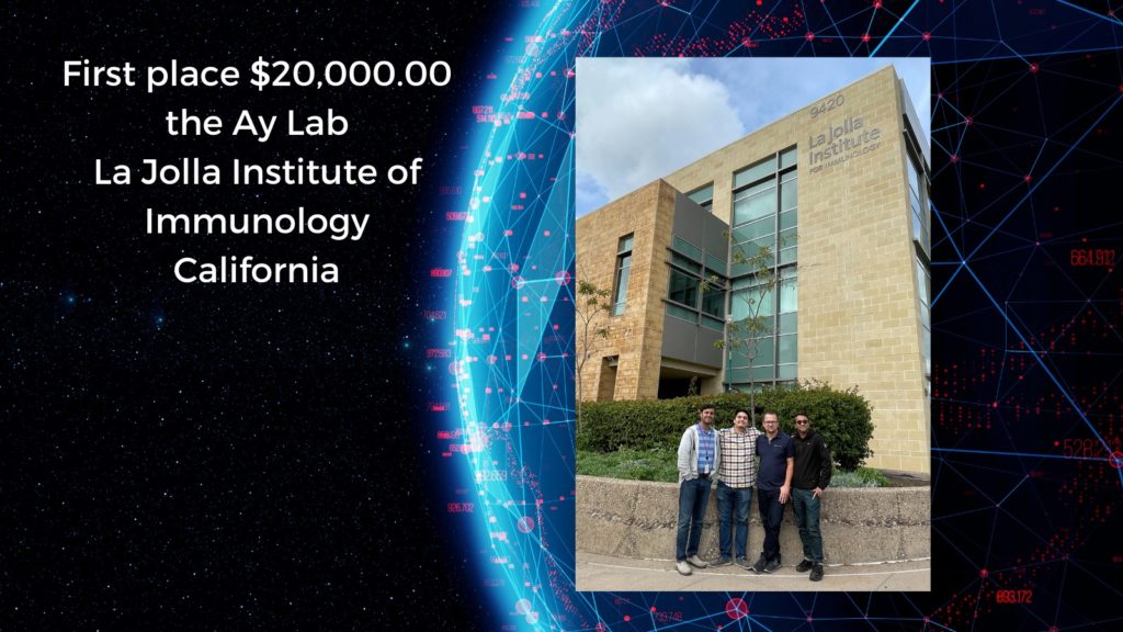 First Place $20k the Ay Lab La Jolla Institute of Immunology California